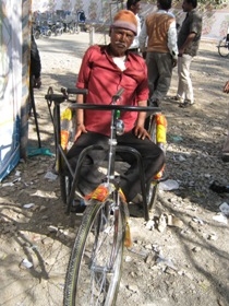 Disabled on a tricycle