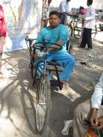Disabled on a tricycle