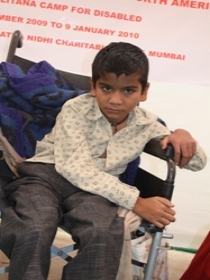 Disable boy on a wheelchair