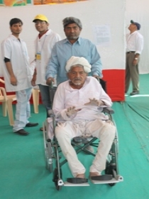 Disabled man on a wheelchair