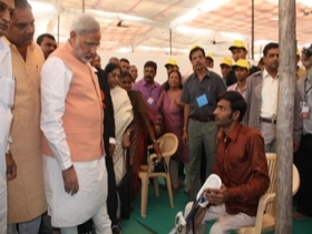 Shri Narendra Modi visiting our camp