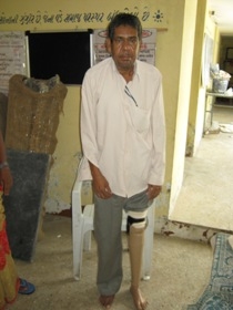Standing tall with his Jaipur foot