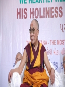 H.H. Dalai Lama visinting our camp